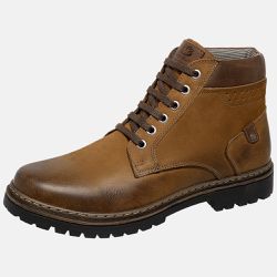 Bota Coturno em Couro Mega Boots 6033 Taupe-Cafe - Mega Boots | Botas e Coturnos em couro