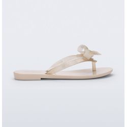 Mini Melissa Chinelo Harmonic M Lover - Bege Glitt... - Loja Mônica's