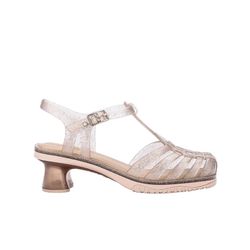 Mini Melissa Sandália Mini Vixen - Bege Glitter -... - Loja Mônica's