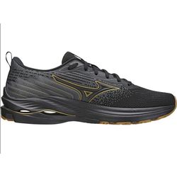 Tênis Mizuno Wave Vitality 5 - Preto/Ouro - 14351... - Loja Mônica's