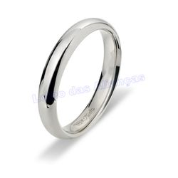 Aliança Em Ouro Branco 18k 750 - AL10083.5 - LOJAODASALIANCAS