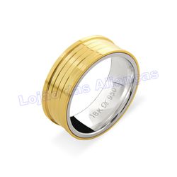 Aliança Em Ouro 18k 750 e Prata 950 - AL1004Y.3 - LOJAODASALIANCAS