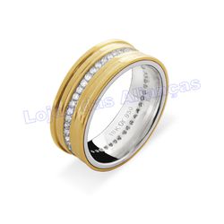 Aliança Em Ouro 18k 750 e Prata 950 - AL1004Z.3 - LOJAODASALIANCAS