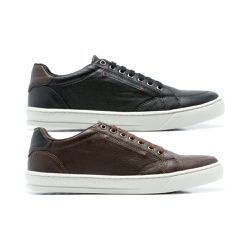 Combo 2 Tenis Quebec Toluca Black em Couro - Café ... - Quebec