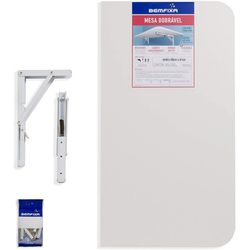 Bemfixa Kit Mesa Dobrável 80x41 Branco - 37086 - Lojas Coimbra