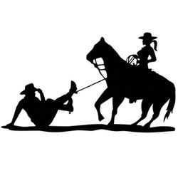 Adesivo Cowgirl Laçando Cowboy - Atacado Selaria Pinheiro