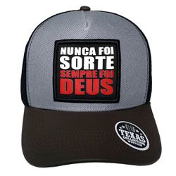 Boné Nunca Foi Sorte Sempre Foi Deus - Atacado Selaria Pinheiro