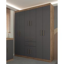 Guarda Roupa Casal Verona 8 Portas 2 Gavetas Ataca... - Lojas Premium