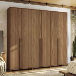 Guarda Roupa Casal Avila 6 Portas Jatoba Santos An... - Lojas Premium