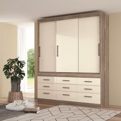 Guarda Roupa Casal Click 3.9 com 3 Portas e 9 Gave... - Lojas Premium