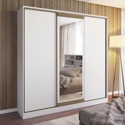 Guarda Roupa Casal Oasis 3 Portas de Correr com Es... - Lojas Premium