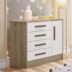 Cômoda Sapateira 1 Porta 4 Gavetas Q Encanto Carva... - Lojas Premium