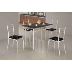 Mesa Com 4 Cadeiras Para Cozinha Rio Teixeira Bran... - Lojas Premium