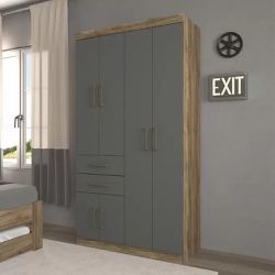 Guarda Roupa Solteiro Verona 6 Portas 2 Gavetas At... - Lojas Premium