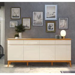 Buffet Aparador Magnum 4 Portas 4 Gavetas Off Whit... - Lojas Premium