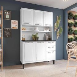 Armário de Cozinha Pratika 120cm 6 Portas E 2 Gave... - Lojas Premium