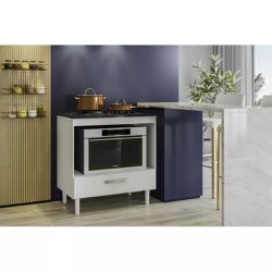 Balcão para Cooktop e Forno Microondas 0,80 Branco... - Lojas Premium