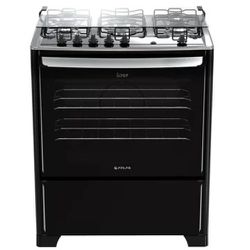 Fogão Atlas New Utop Mesa Inox 5 Bocas Preto Bivol... - Lojas Premium