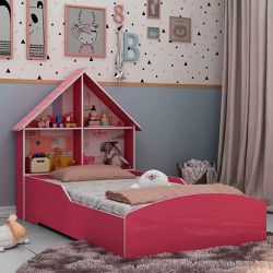 Cama Casinha Solteiro Infantil Pink Gelius - 1117 - Lojas Premium