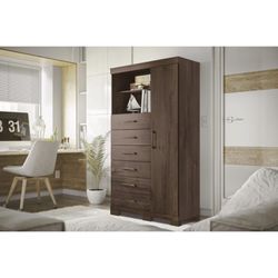 Cômoda Maraba 1 Porta 6 Gavetas Ebano Santos Andir... - Lojas Premium