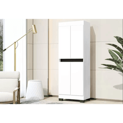Armário Multiuso Gael 2 Portas Branco/Preto Primus... - Lojas Premium