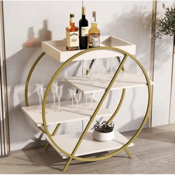 Aparador Adega Luxo 4009 Perola/Dourado Jb Bechara... - Lojas Premium