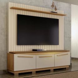 Home Theater Montreal 3 Portas Painel Ripado Off W... - Lojas Premium