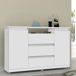 Comoda Venus 3 Gavetas 2 Portas Branco Primus - 11... - Lojas Premium