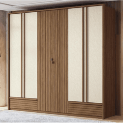 Guarda Roupa Democrata 6 Portas Jatoba/Areia Santo... - Lojas Premium