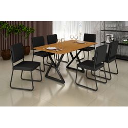Mesa de Jantar Napoli Tampo Cinamomo com 6 Cadeira... - Lojas Premium
