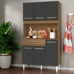 Armário de Cozinha Cleo 6 Portas 1 Gaveta Atacama/... - Lojas Premium