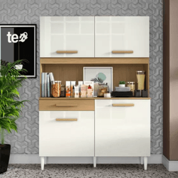 Armário de Cozinha Compacta 4 Portas 1 Gaveta Atac... - Lojas Premium