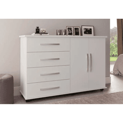 Cômoda Para Quarto 4 Gavetas Bali Branca Primus - ... - Lojas Premium