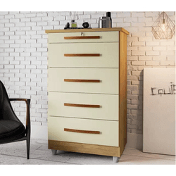 Cômoda Emas 5 Gavetas Mel Perola Primus - 12168 - Lojas Premium