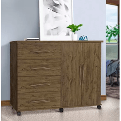 Cômoda Bali 2 Portas 4 Gavetas Amêndoa Primus - 75... - Lojas Premium
