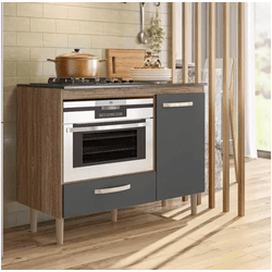 Balcão Fit para Cooktop com 1 Porta e 1 Gaveta Car... - Lojas Premium