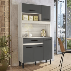 Armario Cozinha Magazin 90 5 Portas e 1 Gaveta Bia... - Lojas Premium