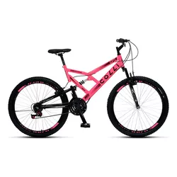 BICICLETA COLLI GPS DUPLA SUSP ARO 26 ROSA NEON - ... - Lojas Premium