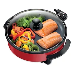PANELA ELÉTRICA PE-28 REDONDA 1200W MONDIAL VERMEL... - Lojas Premium