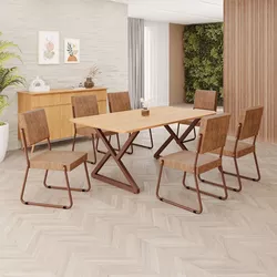 MESA NAPOLI C/6 CAD CAPUCCINO BASE IMPERIO 1,60X0,... - Lojas Premium