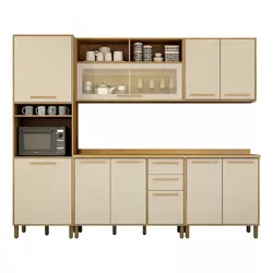 COZINHA COMPLETA SALVADOR 5 PEÇAS C/VIDRO 12P 2G C... - Lojas Premium