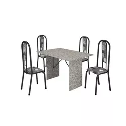  MESA ATENAS C/4 CADEIRAS BASE ALAGOAS GRANITO OCR... - Lojas Premium