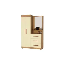 GUARDA ROUPA ONIX 2 PORTAS 3 GAVETAS COM ESPELHO M... - Lojas Premium