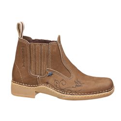 Botina Costura manual feminino Caqui - 12718-28 - LOJA TOP AMERICA