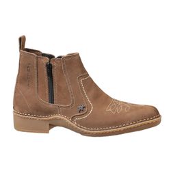 Botina Costura manual com ziper Caqui - 43747-28 - LOJA TOP AMERICA