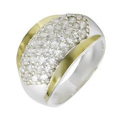 Anel De Prata 950 Feminino Pave 44 Com Pedras Zirc... - Lola Braga Acessórios