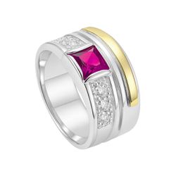 Anel De Prata 950 Masculino Com Aplique Em Ouro Pe... - Lola Braga Acessórios