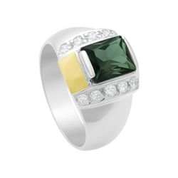 Anel Masculino Prata 950 Pedra cor Turmalina Verde... - Lola Braga Acessórios