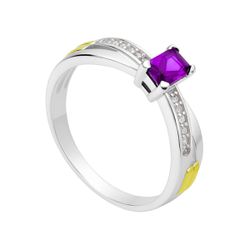 Anel em Prata Formatura Feminino Dois Aros com Ped... - Lola Braga Acessórios