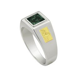 Anel em Prata Formatura Masculino Pedra Quadrada -... - Lola Braga Acessórios